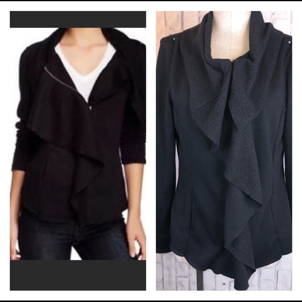 BNCI Blanc noir waterfall gray zipped soft jacket